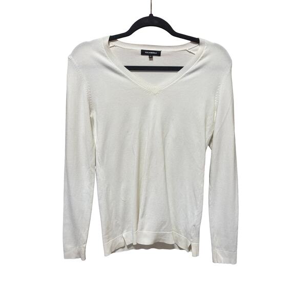 525 America White V-Neck Lightweight Sweater - Size Small - Picture 1 of 5